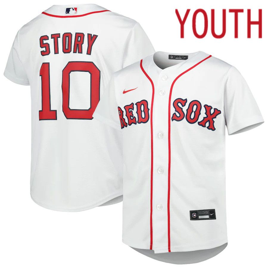 Youth Boston Red Sox #10 Trevor Story Nike White Home Replica Player MLB Jersey
